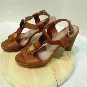 Lottusse Leather heeled sandals, Size: 9/9.5 "Smithson" Made/Spain, Leather sole